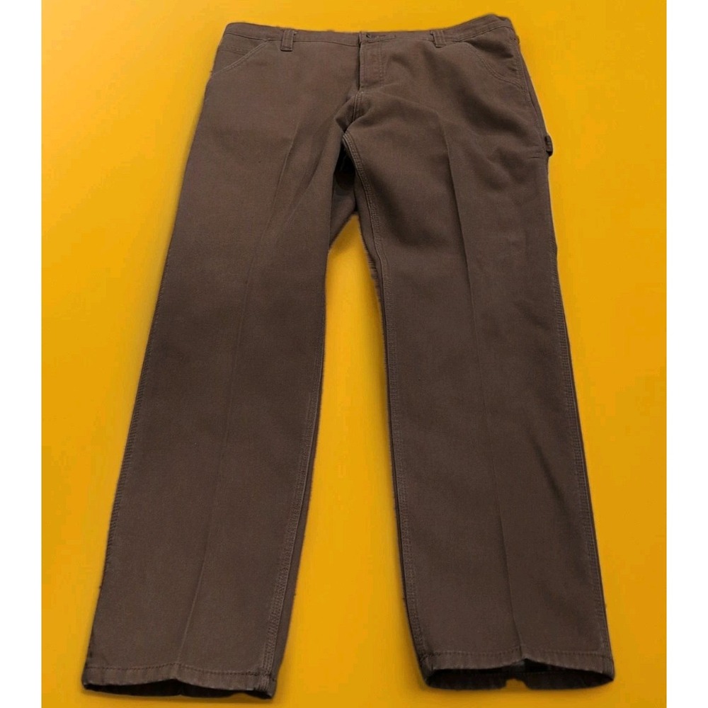 Rugged Wear Men's Fleece Lined Brown Carpenter Pant Sz 42‎ x 34 Work Winter NWOT